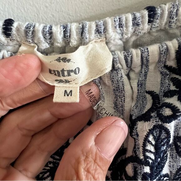 Entro Embroidered Bohemian Striped Floral Top - Picture 3 of 8